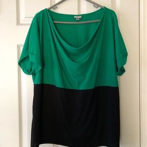 Swoop neck dress shirt